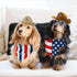 Vehomy 4th of July Pet Dog Costume - Cowboy Hats with Star Décor and American Flag Bandanas for Dogs Cats (4Pcs)