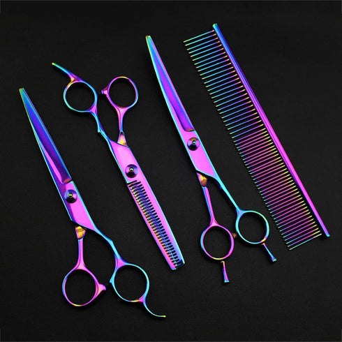 PJDDP Trimmer Shears,7 Inch Dog Grooming Scissors Kit for Dog Professional Pet Kit Grooming Stainless Steel Dog Cat