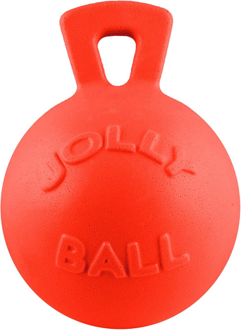 Jolly Pets Tug-n-Toss Heavy Duty Chew Ball with Handle, Orange, 8"