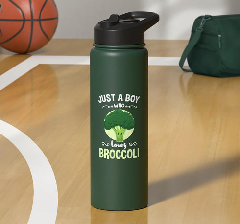 Just A Boy Who Loves Broccoli Broccoli Lover's Stainless Steel Insulated Water Bottle