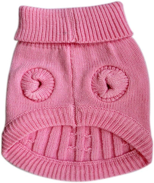 FAMI Dog Clothes, Soft Winter Puppy Sweaters for Dogs Small XS S, Cat Apparel (Pink, Large)