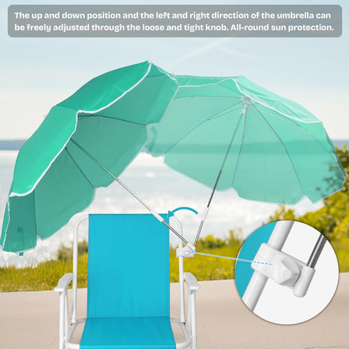 3-14+, 360 VINGLI Beach Chair with Umbrella for Age Portable Lightweight Lawn Chairs with Shade, Camping Chair