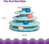4-Tier 4 Catstages Chase Meowtain Interactive Cat Track Toy Spinning Balls, Non-Slip Base, Ideal for Indoor Cats, Blue