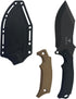 Hunting Survival Cleaver Knife, 9" Full Tang Fixed Blade with Extra FRN Handle Scales, MOLLE Clip Carry