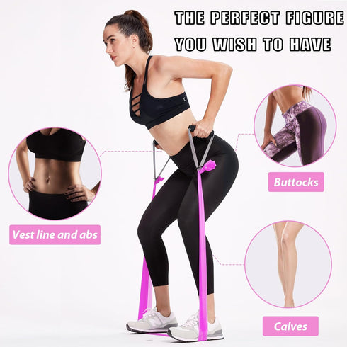 Resistance Bands for Working Out, Physical Therapy Bands Set for Stretching, Yoga, Pilates, Gym, Home Exercise