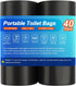 40 Portable Camping Toilet Bags, Biodegradable Compostable Thickened for 5 Gallon Bucket