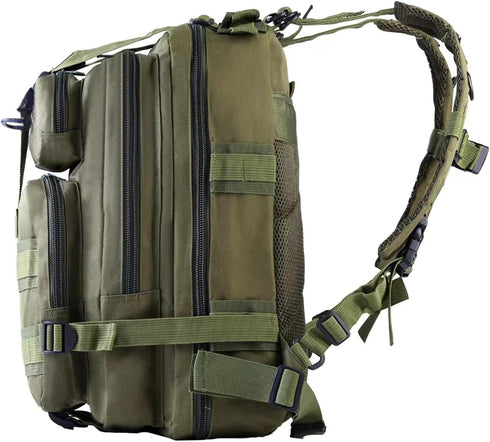 Small Tactical Backpack Military Bug Out Survival Molle Army Go Bag Hunting Gym Rucking Hiking Camping Motorcycle Rucksack With Weights for Men and Women 30L (Green)