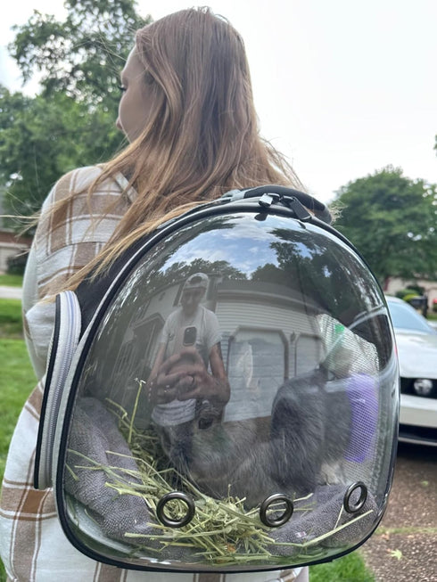 Guinea Pig Backpack for Small Animals, Space Capsule Bubble Window, Ideal for Guinea Pig, Bird, Bunny, Rabbit