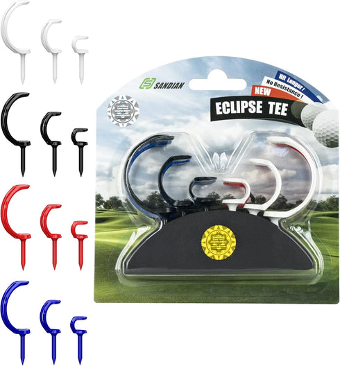 SANDIAN Plastic Golf Tees, Semicircular Design for Better Accuracy, Unbreakable, Anti-Hook, Anti-Slice