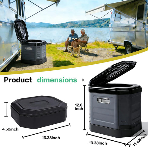 Tfulad Camping Toilet for Adults - Portable Folding Toilet with Lid,Travel Portable Potty for Adults,Porta Potty Car
