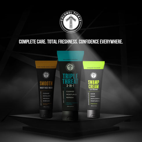 Colonel Tickle 48-Hr 3.4 oz Swamp Cream Ball & Feet Deodorant | Anti-Chafing Cream for Men | Sweat & Odor Control