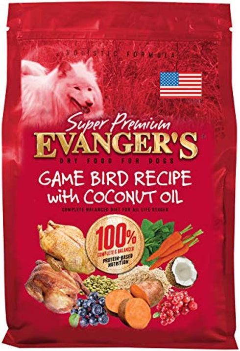 Evanger's Super Premium Gamebird Recipe with Coconut Oil Dry Food for Dogs