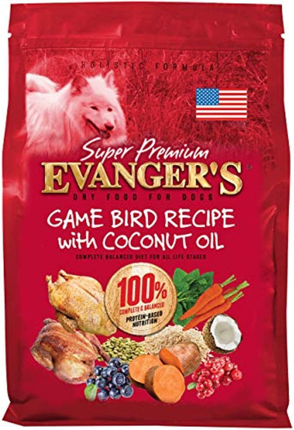 Evanger's Super Premium Gamebird Recipe with Coconut Oil Dry Food for Dogs