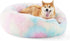 Bedsure Calming Dog Bed for Medium Dogs, Donut Washable Plush Faux Fur Cat Bed - Multi-Colored, 30 inches