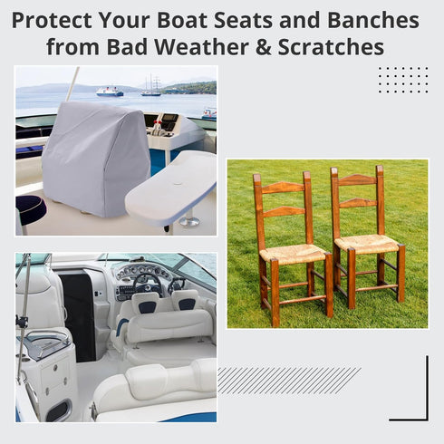 600D Oxford Cloth Boat Seat Cover, Waterproof and Dustproof Boat Seat Cover, Drawstring Boat Cover Compatible