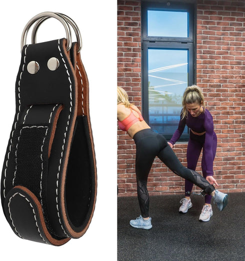 evhooe Exercise Attachment, Ankle Strap, Cowhide Leather, Wrist Cuff, DRing, Attachment Workout, Gym, Cable Machine