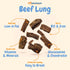 K9warehouse Packed Beef Lung Dog Treats - Two Pounds - Dehydrated & Roasted Tips - All Natural Dried Treats for Dogs