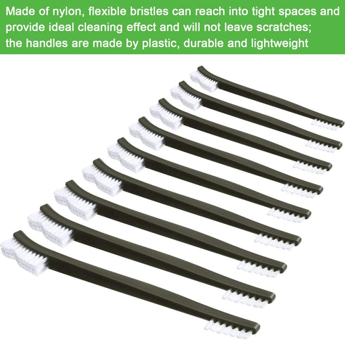 20 Packs 7 Inch Boao Double-Ended Gun Cleaning Brushes Nylon All Purpose Cleaning Brush with Plastic Handle (White)