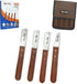 Professional Slant Tooth Stripping Knife for Dogs (Pack of 4) - Stainless Steel Blades & Rosewood Handle