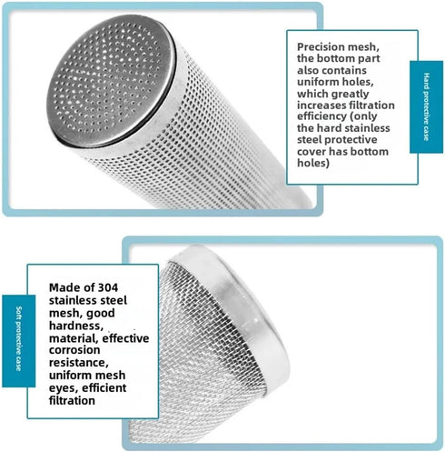 baoauh 10pcs Aquarium Stainless Steel Mesh Filter Guard Stainless Steel Filter Water Inlet Protective Cover