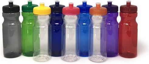 Rolling Sands 24 Ounce BPA-Free Plastic Water Bottles, Set of 10, Made in USA