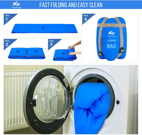 Warm Weather Sleeping Bag - Portable Waterproof Lightweight for Kids, Teens, Adults Camping
