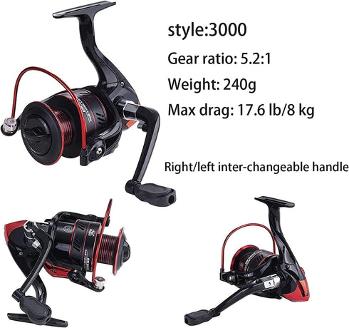 Fishing Pole Combo Set, 2.1m/6.89ft with 145pcs Fishing Accessories Kit, Collapsible Rods & Spinning Reel
