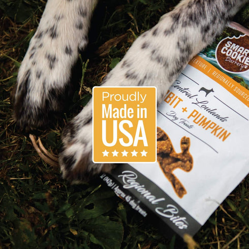 Smart Cookie All Natural Dog Treats - Rabbit & Pumpkin, Grain Free, Soft Chewy Treats for Dogs & Puppies with Allergies