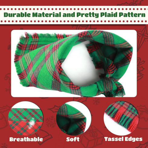 2 Pack Set, Christmas Dog Bandanas, Dog Classic Plaid Scarf Triangle Bibs Kerchief Pet Christmas Costume Accessories