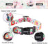 Ihoming Puppy Collar and Leash Set for Daily Outdoor Walking, White Colorful Flowers Design for Extra Small Dogs Cats
