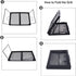 Portable Heavy Duty Steel Folding Campfire Grill Grate for Outdoor Cooking Fire Pit, Black Folded in Half