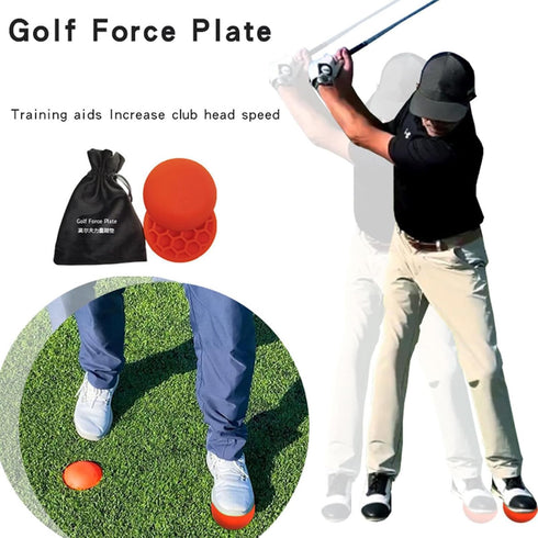 Golf Physical Strength Pad Force Plate - Rubber Exerciser Step Pad for Improved Golf Game & Training Aid