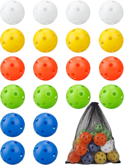 20 Pack Plastic Baseball Practice Balls - Hard Training Baseballs for Batting
