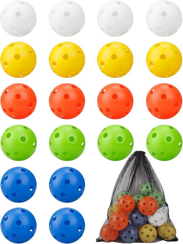 20 Pack Plastic Baseball Practice Balls - Hard Training Baseballs for Batting