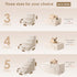 EHEYCIGA 3-Step Dog Stairs for Small Dogs, 13.5" H Non-Slip Indoor Ramp for Couch and Chair, Beige