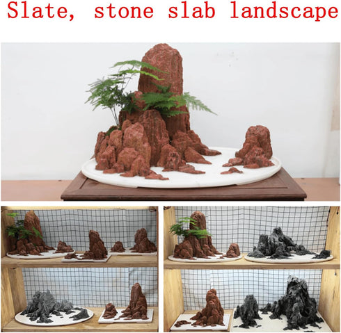 Generic 20 Lbs 2-9 Inch HAELFMRI Natural Grey Slate Stones - Craggy Layered Rocks for Aquarium Hardscape & Iwagumi, PH