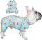 TONY HOBY Dog Pajamas, Soft Breathable Jumpsuit with Cute Smile Cupcake for Small Medium Dogs (Blue, XS)