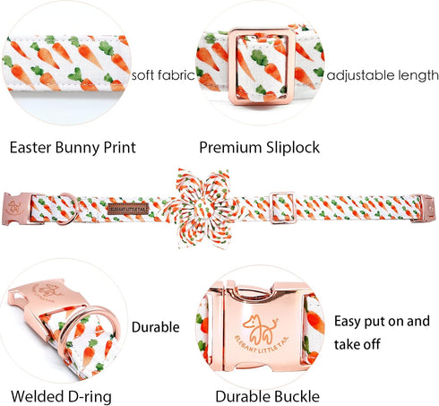 Elegant little tail US Flag Dog Collar, Adjustable Cute Detachable Collar with Flower for Small Dogs
