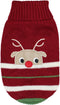Parisian Pet Dog Sweaters, Red Turtle Neck Reindeer Cable Knit Dog Sweater, XS