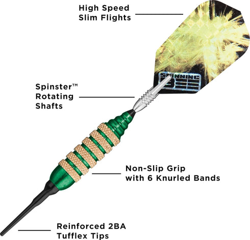 Viper Spinning Bee Soft Tip Darts - 16 Grams with Casemaster Storage/Travel Case