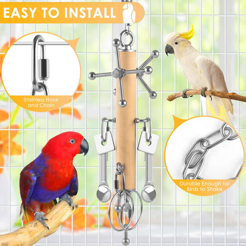 KATUMO Parrot Pull Spoons & Spinning Toys for Birds