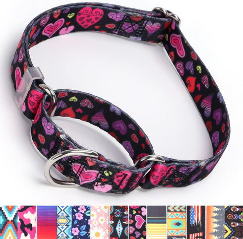 Martingale Collar for Large Dogs, No-Slip Escape Proof Choke No Pull Soft Nylon Dog Training Collars Adjustable for