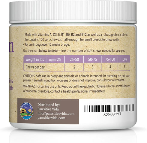 All in 1 Multivitamin Chewable for Dogs with Glucosamine - 120 Count Dog Vitamins and Supplements for Joint Support