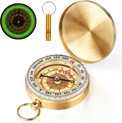 flintronic Navigation Compass, Hiking Compass with Luminous Function, Waterproof Pocket Compass for Expedition