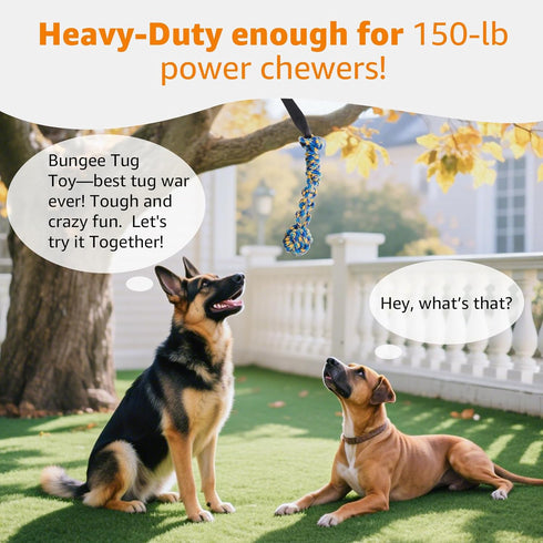 LOOBANI Outdoor Bungee Tug Toy, Dog Toy Hanging from Tree for Small to Large Dogs, Interactive Exercise Play Cord