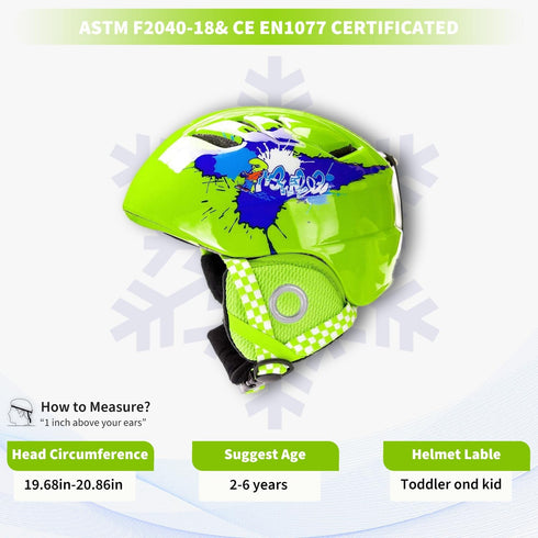Toddler and Kids Ski Helmet, Snowboard Helmet, Ultra Lightweight, ASTM Certified for Ages 2-6