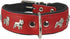 Real Leather Soft Padded Dog Collar for Bulldog (15"-17.5" Neck; 1.75" Wide, Red/Black)
