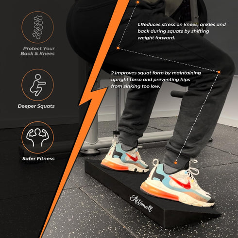 Squat Wedge Block, Large One-Piece Slant Board for Squats, Heel Elevated Squat, Weightlifting and Recovery