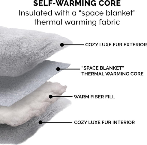 Furhaven 23" Round Self-Warming Pet Bed for Indoor Cats & Medium/Small Dogs, 100% Washable - Gray, Medium
