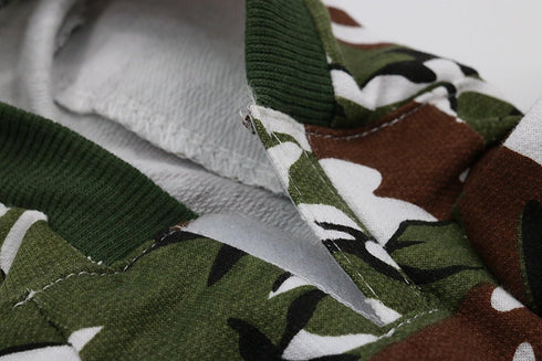 DroolingDog XS Dog Shirts, Camo Hoodie & T-Shirt for Small Dogs, XS, Green